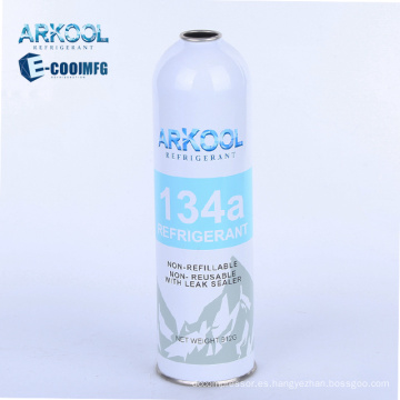 Latas pequeñas para aire acondicionado de automóvil AC Refrigerante R134A 134A Los refrigerantes de gas pueden